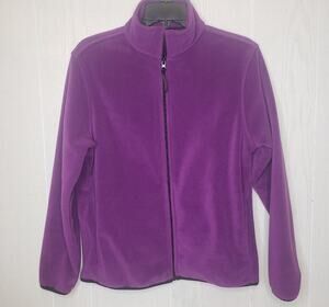 Woolrich purple fleece full zip jacket 2 front pockets size small